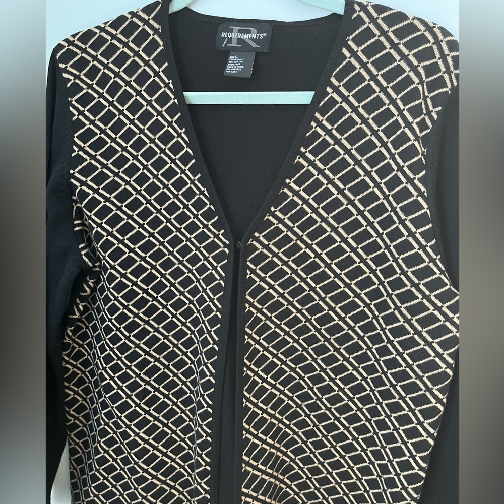 Requirements Black and Tan Cardigan‎ Sweater - Picture 4 of 11